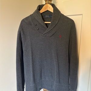 Polo by Ralph Lauren Charcoal Shawl Collar Sweater